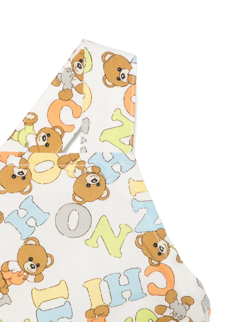 Moschino Kids Jurk met teddybeerprint Wit