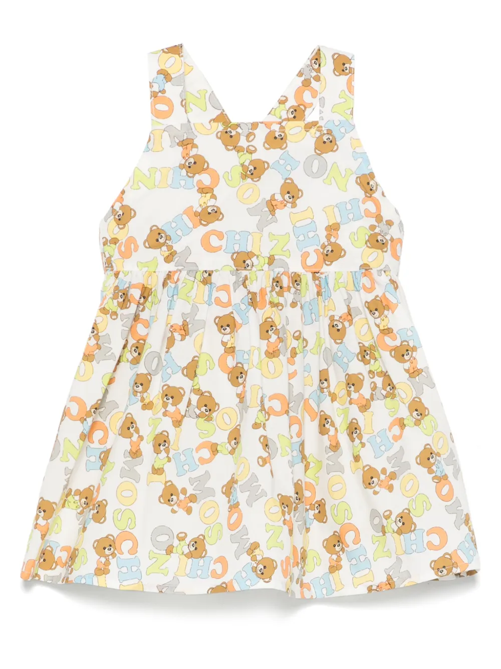 Moschino Kids Jurk met teddybeerprint Wit