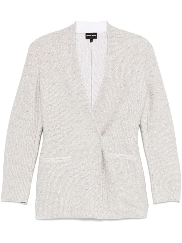 Giorgio Armani Lurex Blazer in White