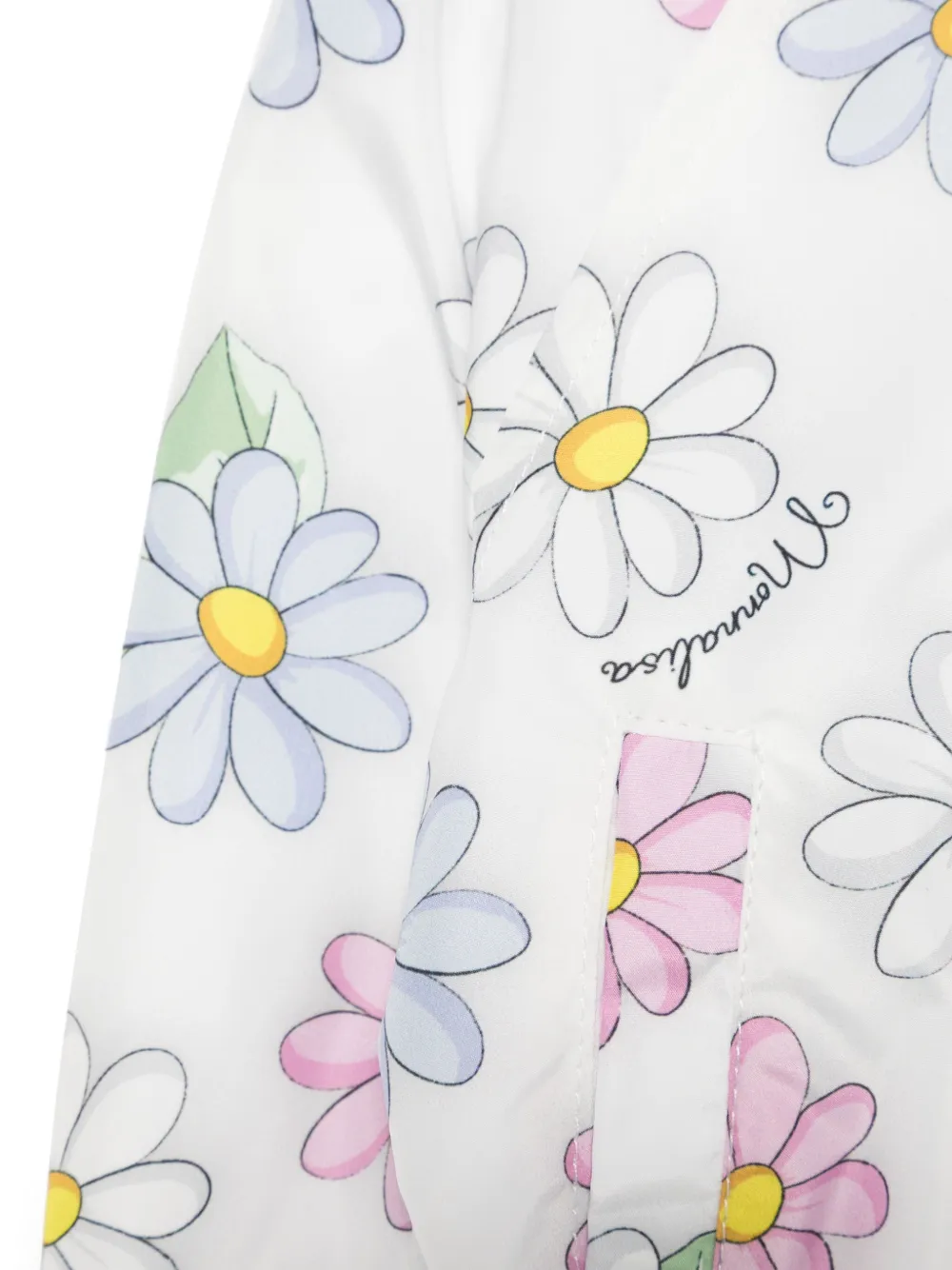 Monnalisa Windjack met bloemenprint Wit