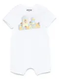 Moschino Kids Teddy Bear-print romper - White