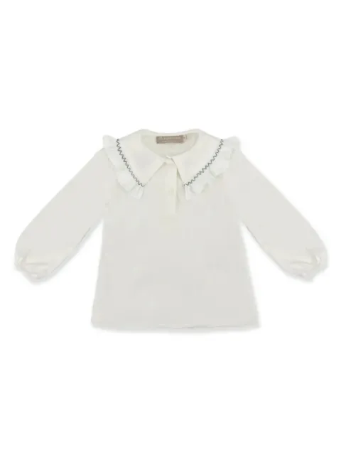 La Stupenderia smock-embroidery polo top