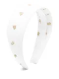 Moschino Kids hearts-jacquard head band - White