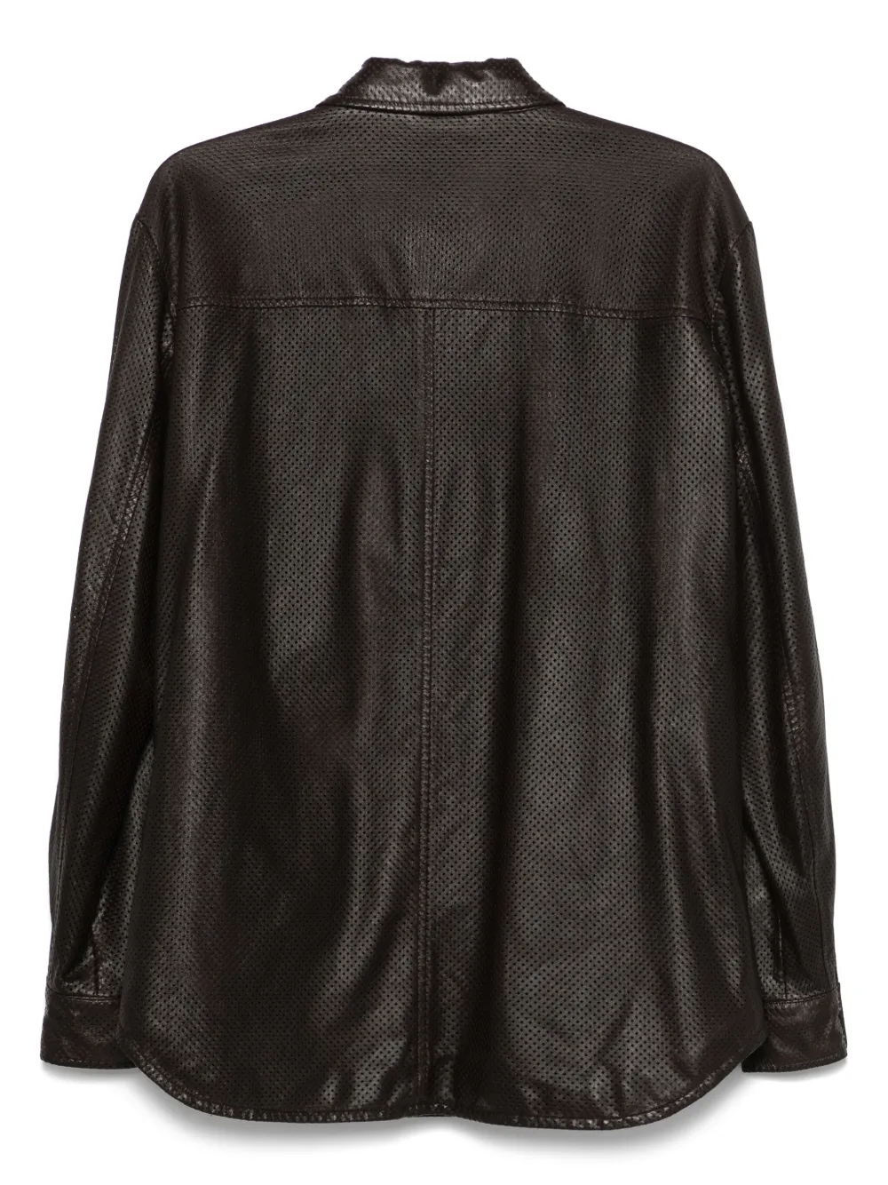 Giorgio Armani Leren shirtjack - Bruin