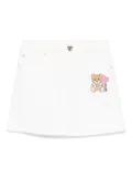 Moschino Kids denim mini skirt - White