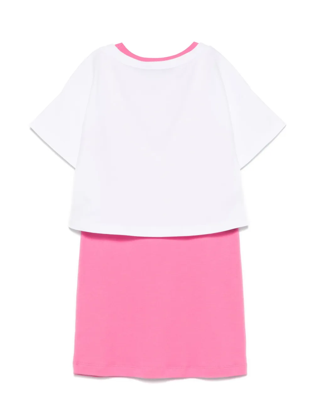 Moschino Kids T-shirt en jurk met logoprint - Wit