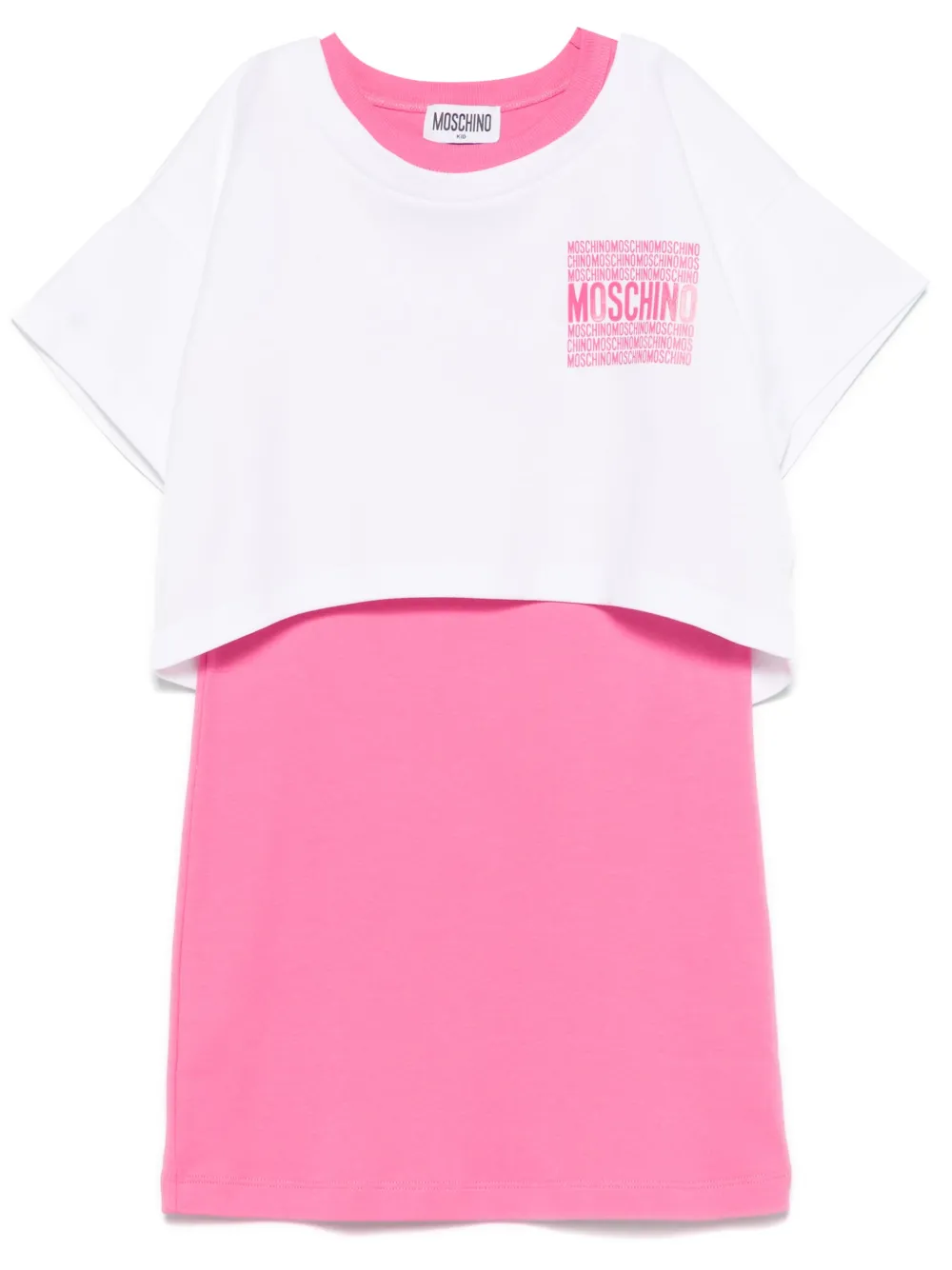 Moschino Kids T-shirt en jurk met logoprint Wit