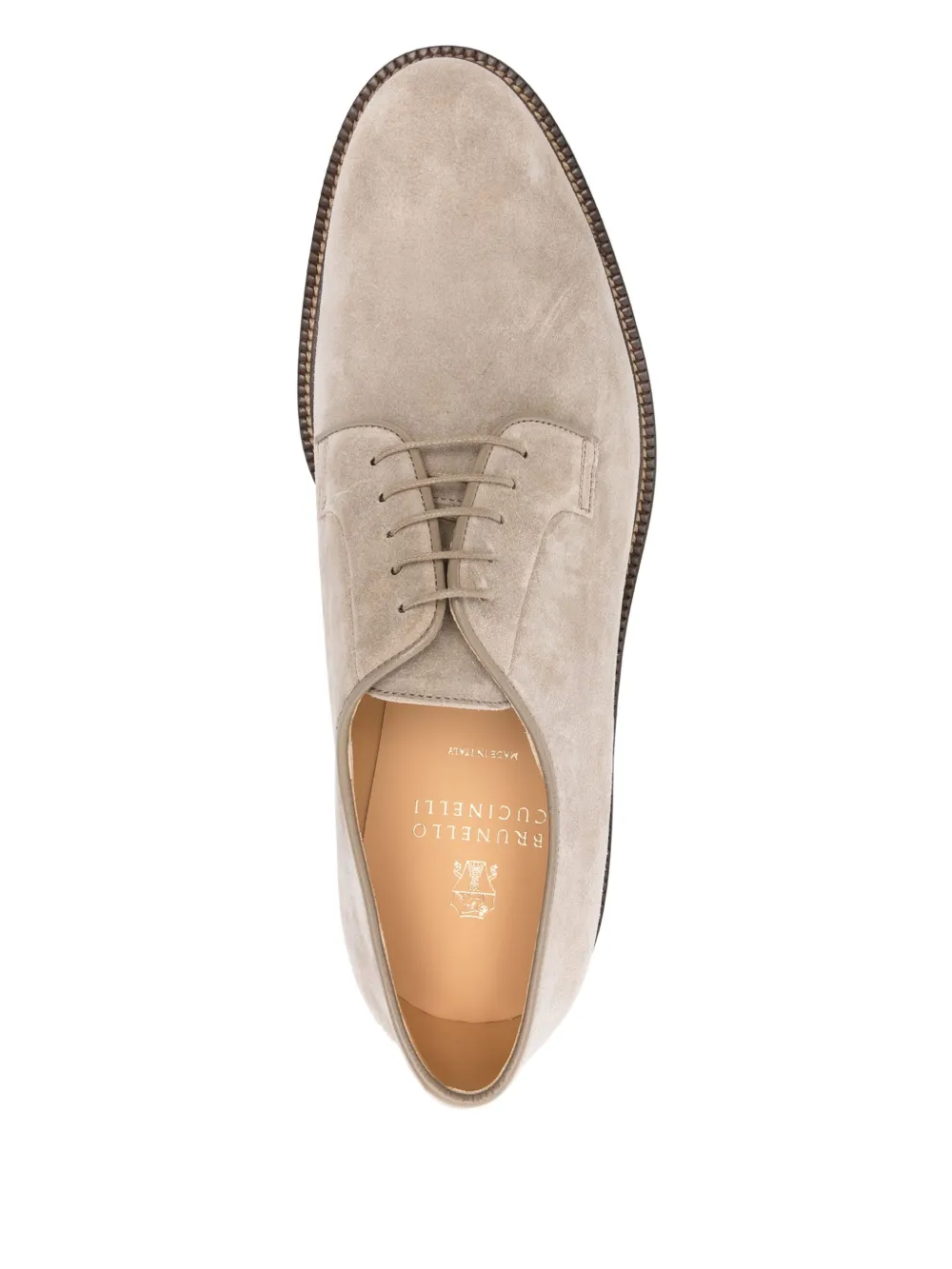 Brunello Cucinelli Suède derby schoenen Beige