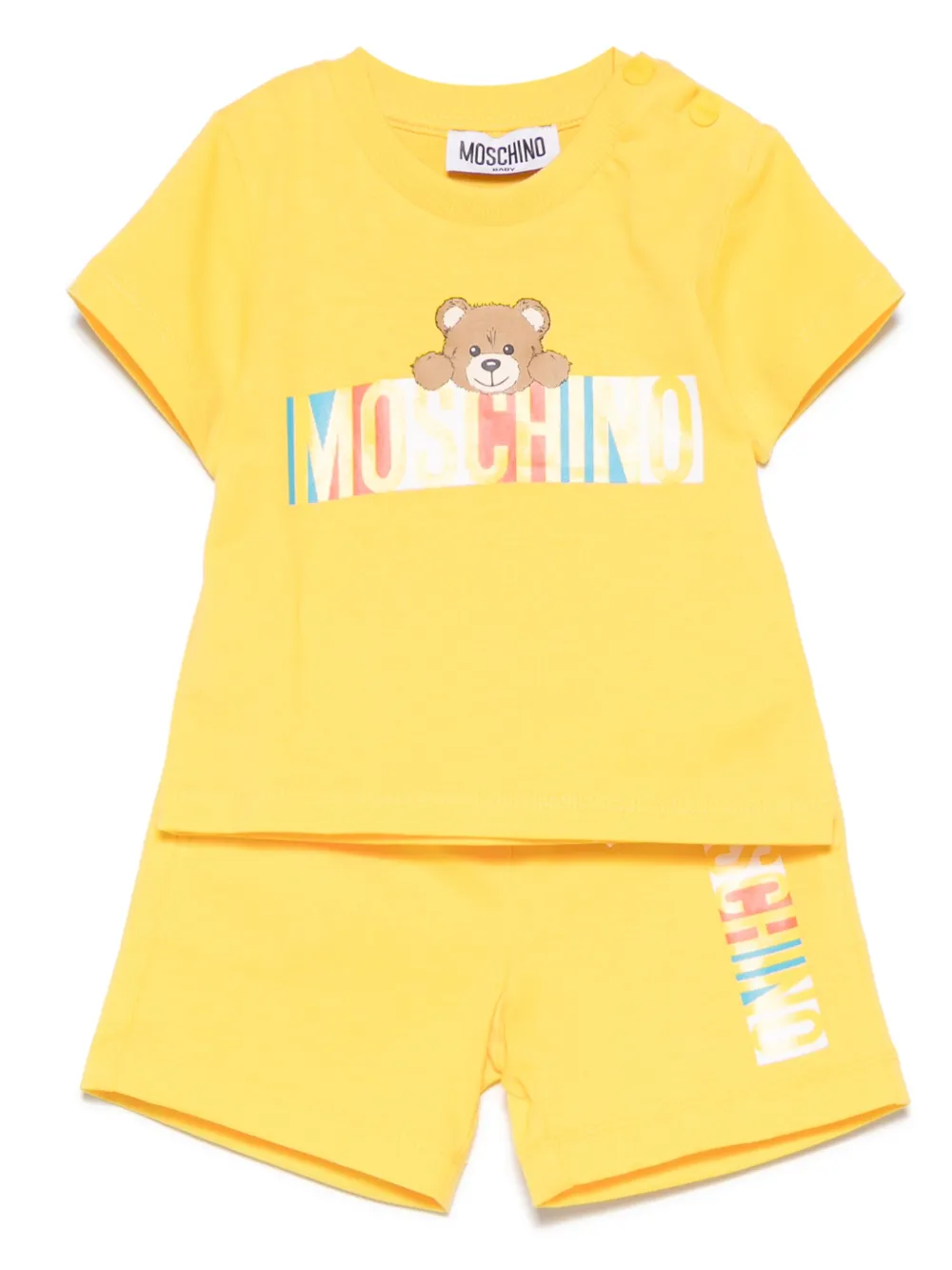 Moschino Kids Shorts met teddybeerprint Geel