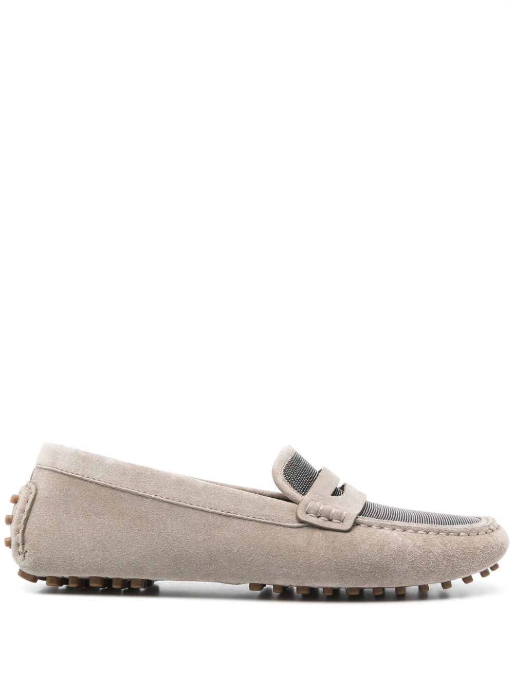 Brunello Cucinelli Monili chain-detail loafers Grijs