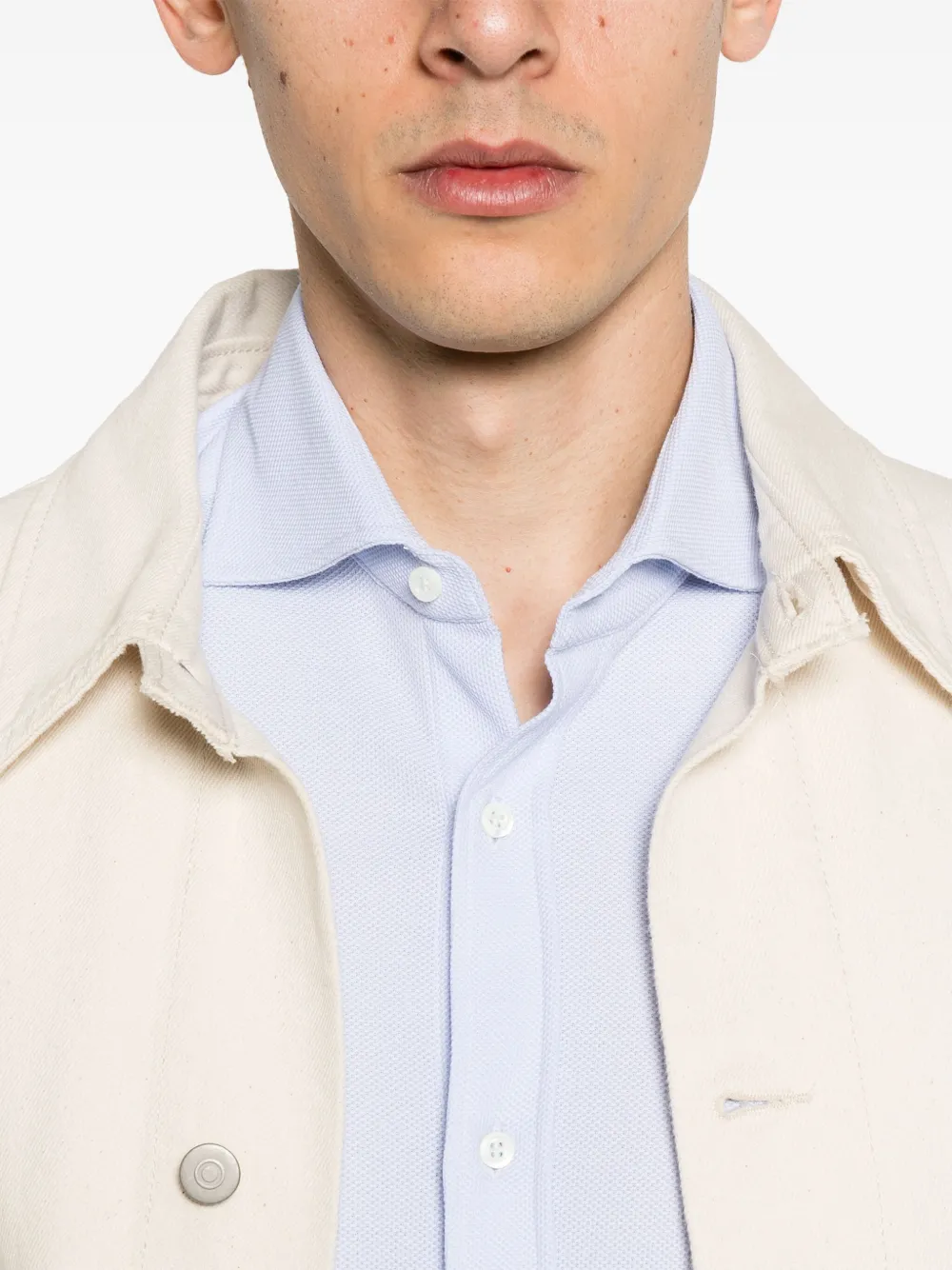 Brunello Cucinelli Piqué overhemd Blauw