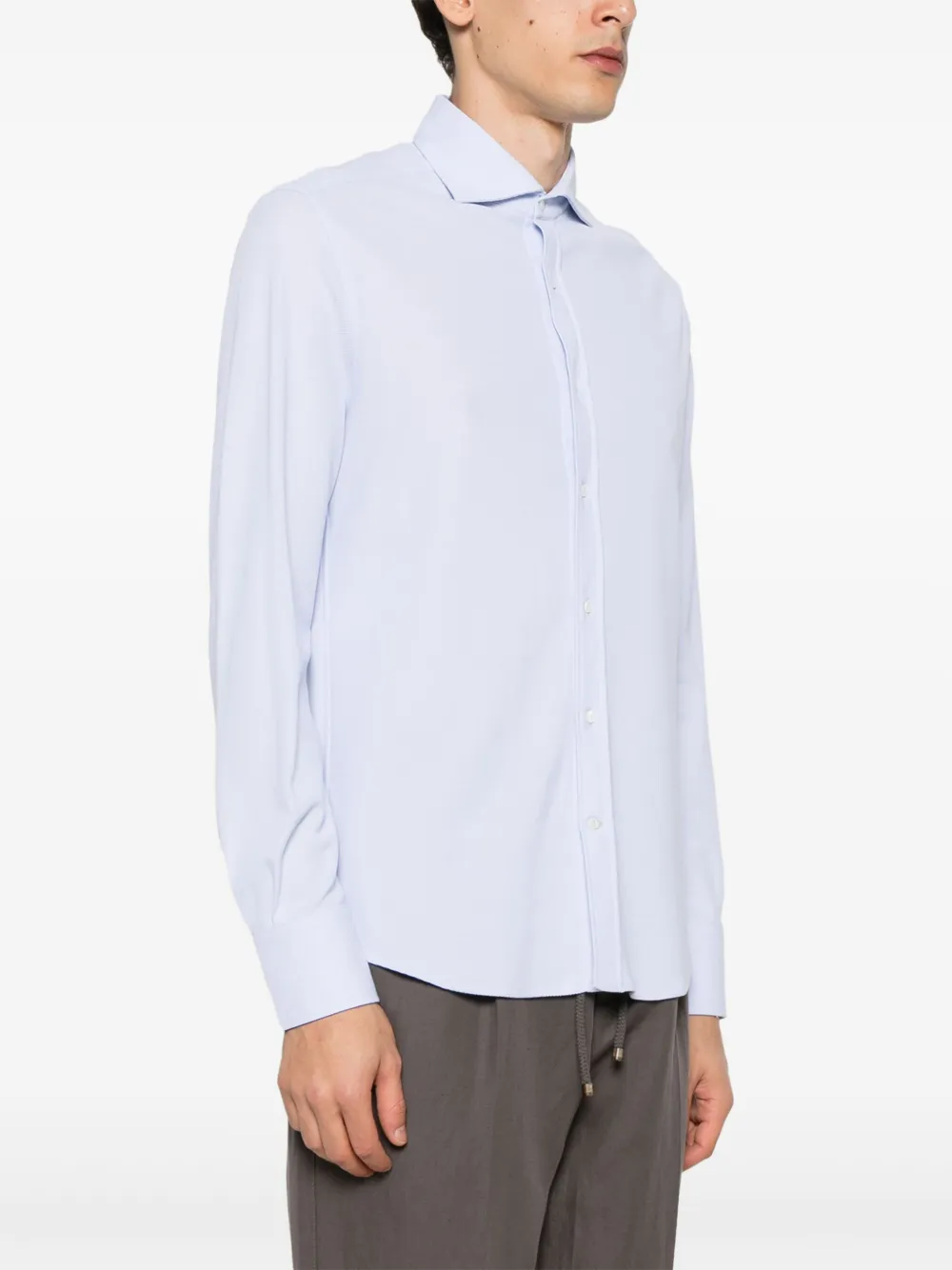 Brunello Cucinelli Piqué overhemd Blauw