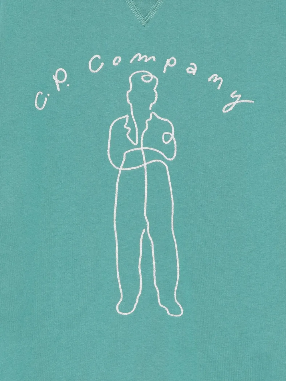 C.P. Company Kids T-shirt met geborduurd logo Groen