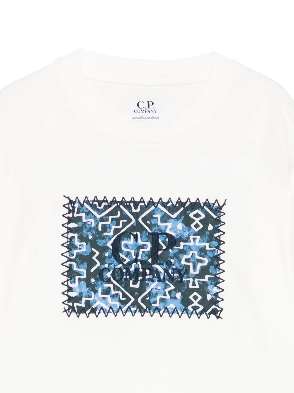 C.P. Company Kids T-shirt met geborduurd logo Wit