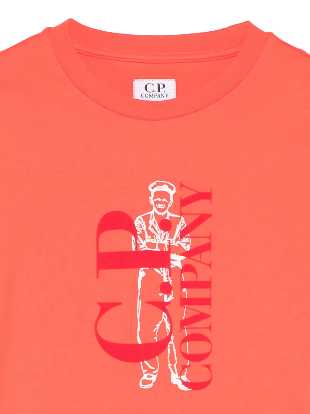 C.P. Company Kids T-shirt met logoprint Oranje