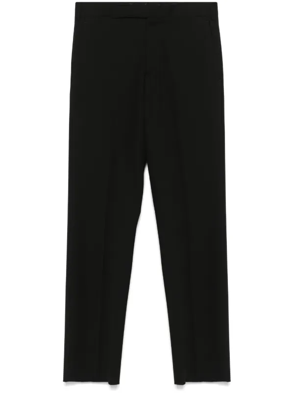 Lardini Wool Straight-leg Trousers in Black