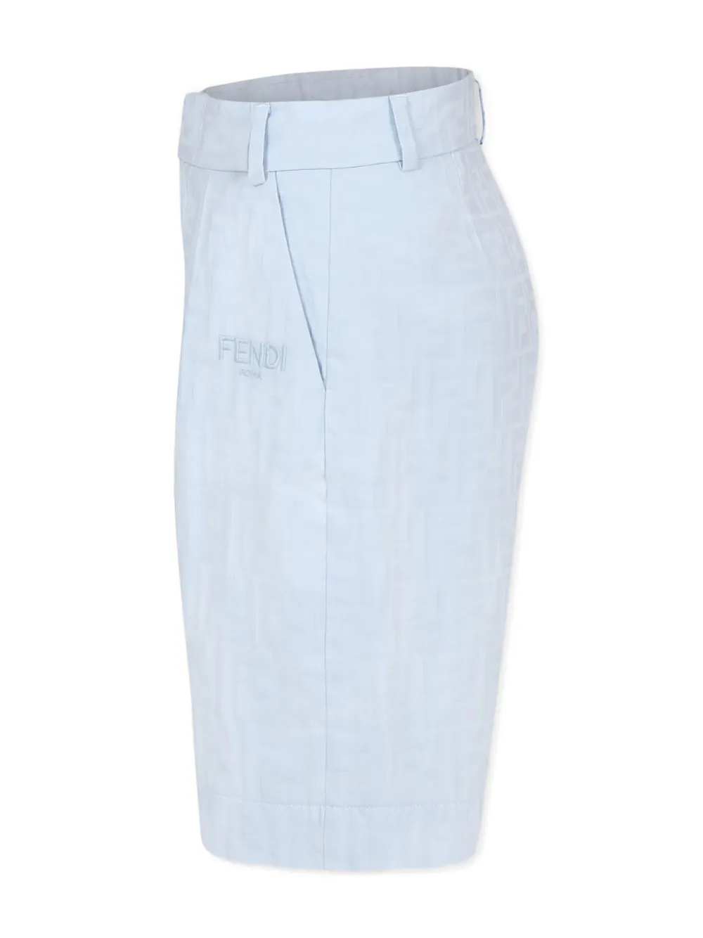 Fendi Kids Shorts met geborduurd logo Blauw
