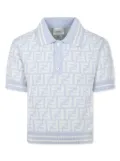 Fendi Kids FF-logo jersey polo shirt - Blue
