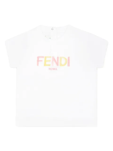 Fendi Kids embroidered-logo T-shirt 