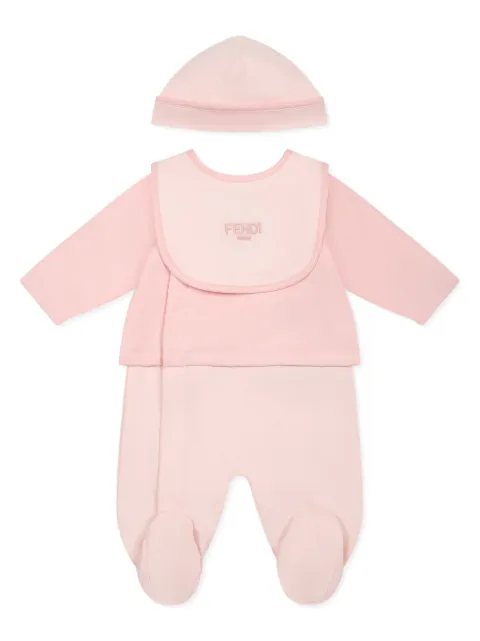 Fendi Kids embroidered-logo babygrown set