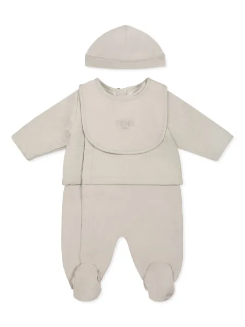 Fendi Kids embroidered-logo babygrown set