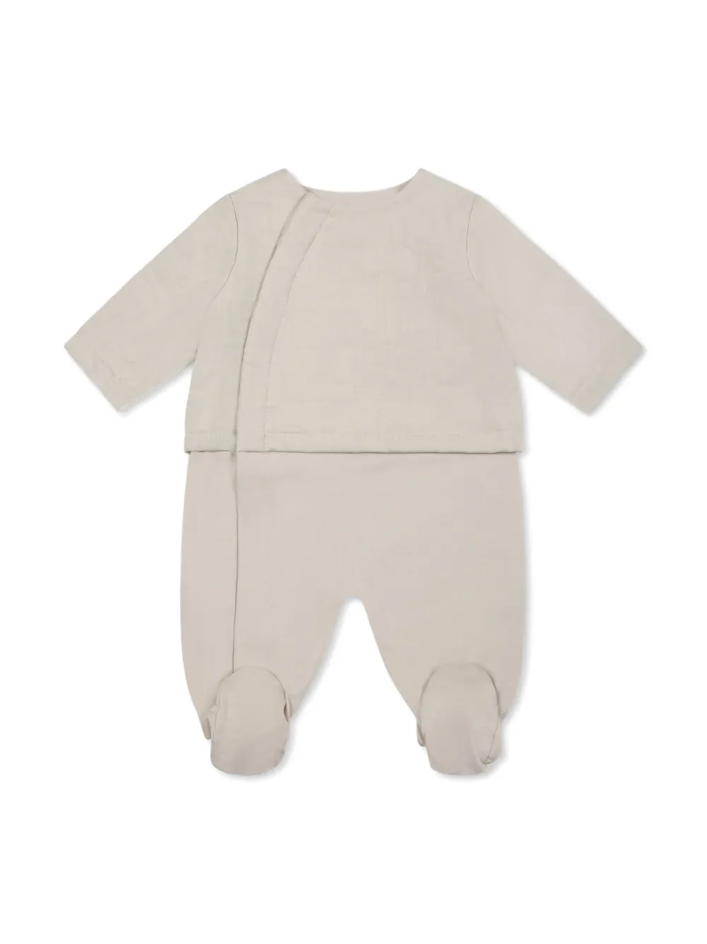 Fendi Kids Romper met geborduurd logo Beige