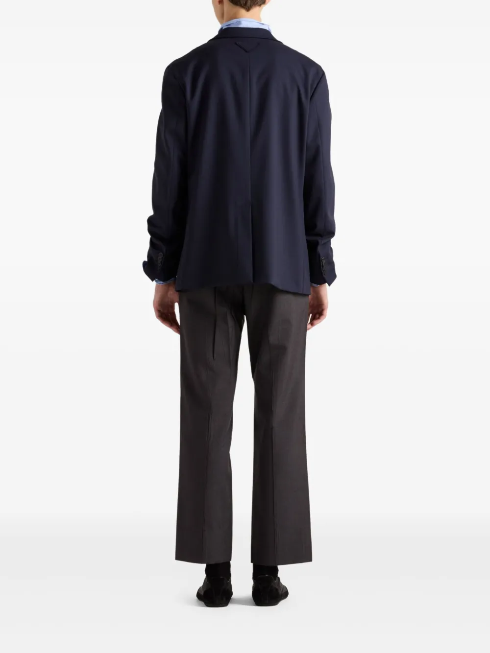 Shop Prada Mohair-silk Trousers In Grau