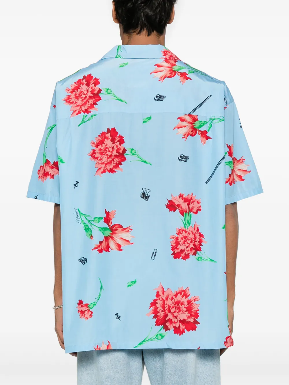 Moschino Overhemd met bloemenprint Blauw