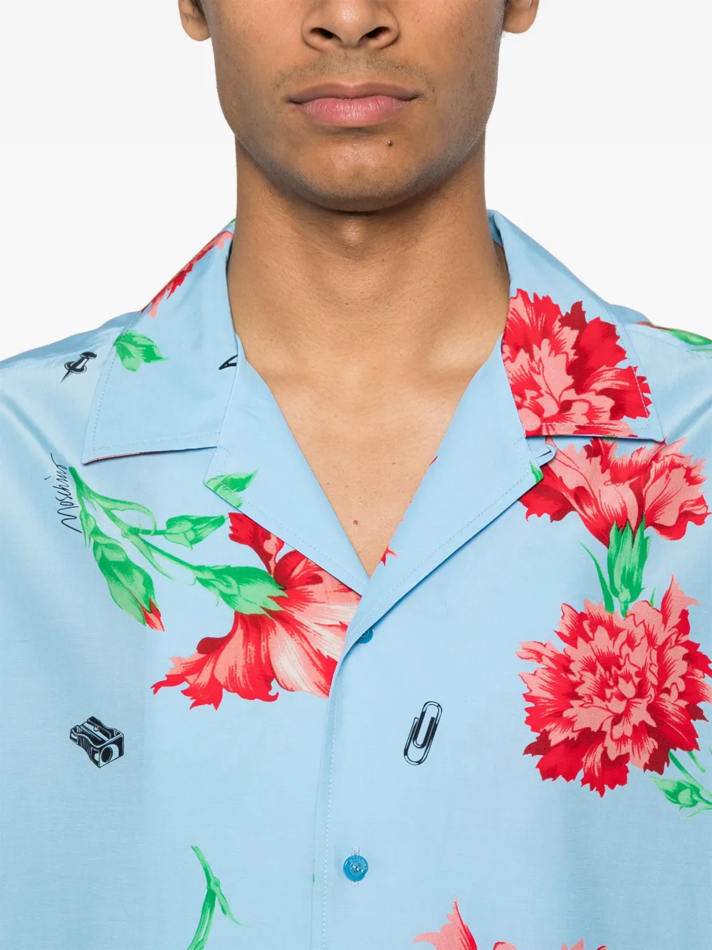 Moschino Overhemd met bloemenprint Blauw