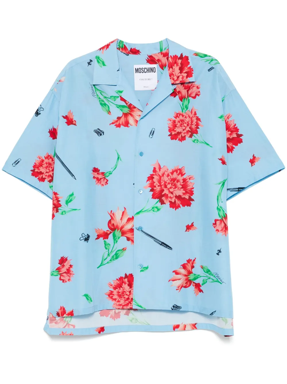 Moschino Overhemd met bloemenprint Blauw