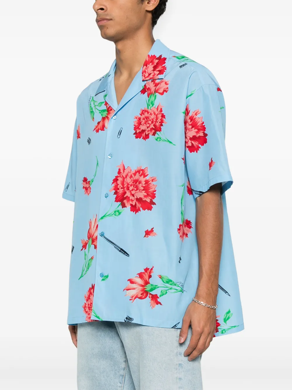 Moschino Overhemd met bloemenprint Blauw