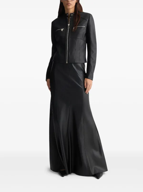 LIU JO Leather Biker Jacket | Black | FARFETCH