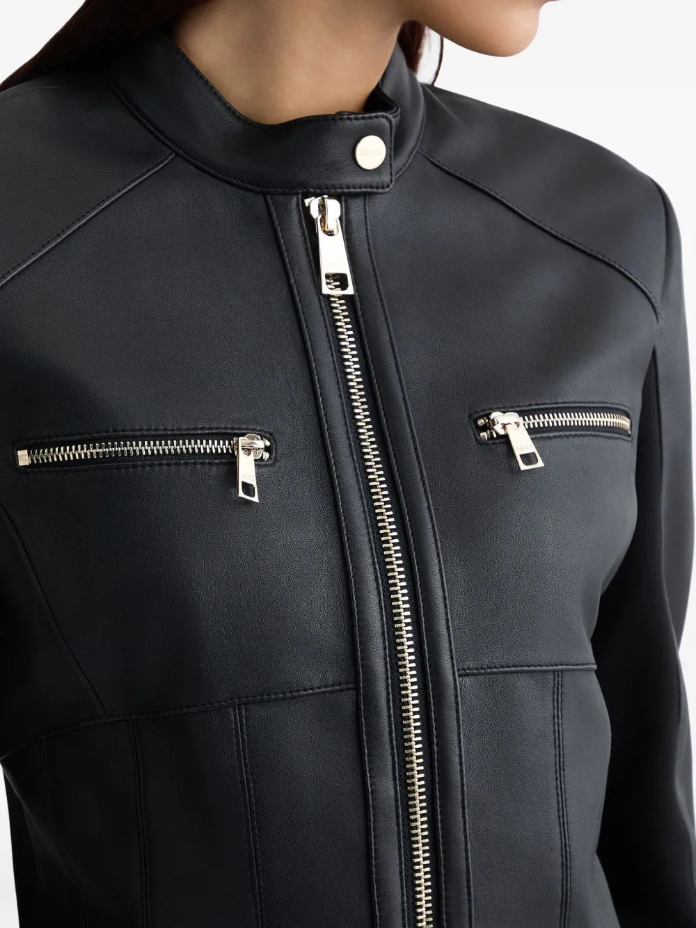 LIU JO Leather Biker Jacket | Black | FARFETCH