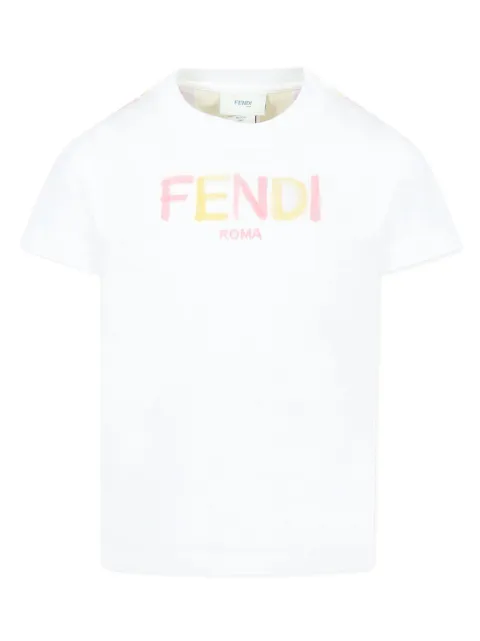 Fendi Kids embroidered-logo T-shirt 