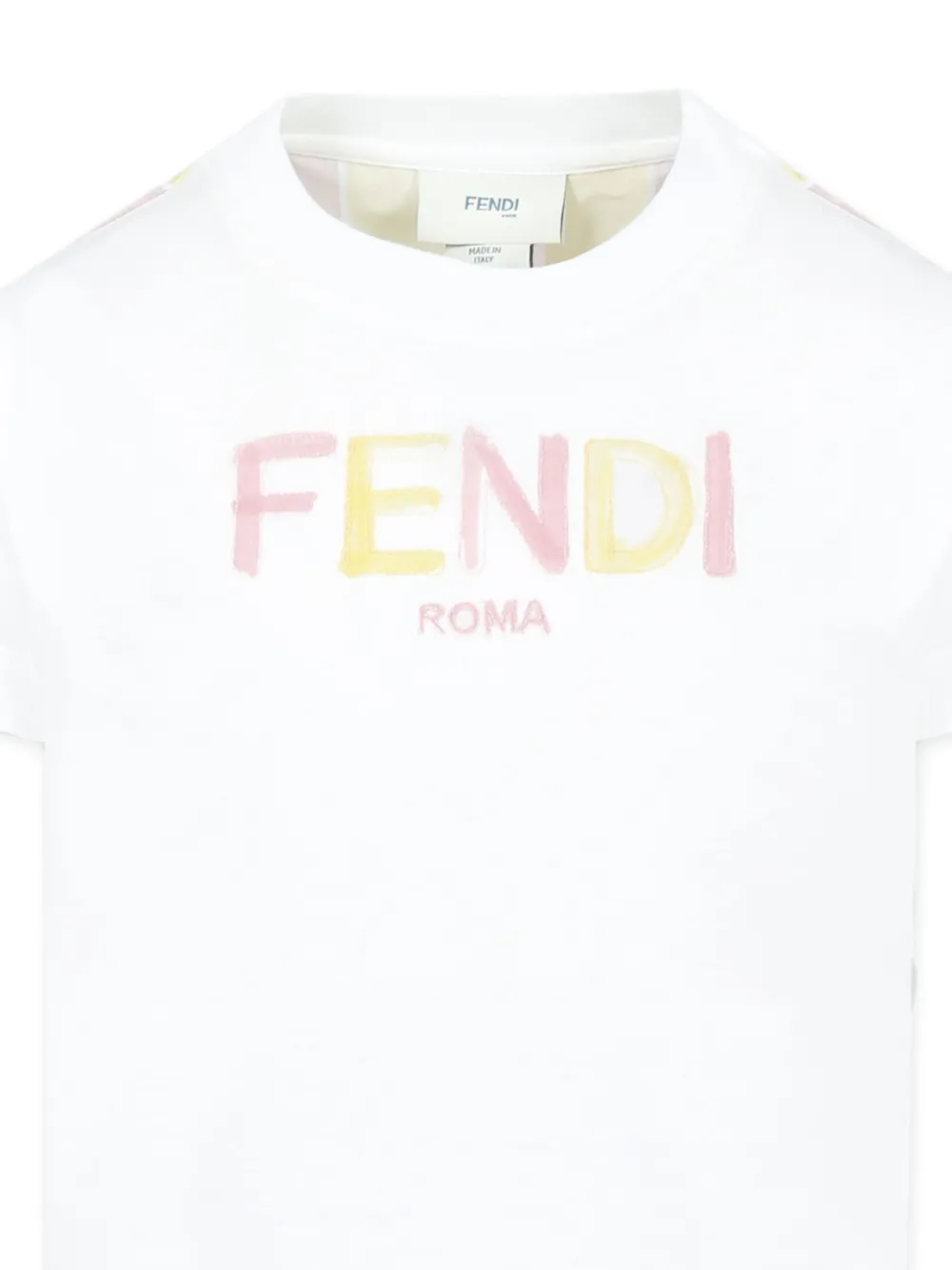 Fendi Kids T-shirt met geborduurd logo Wit