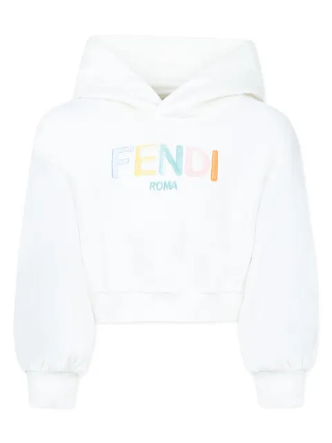 Fendi Kids embroidered-logo hoodie 
