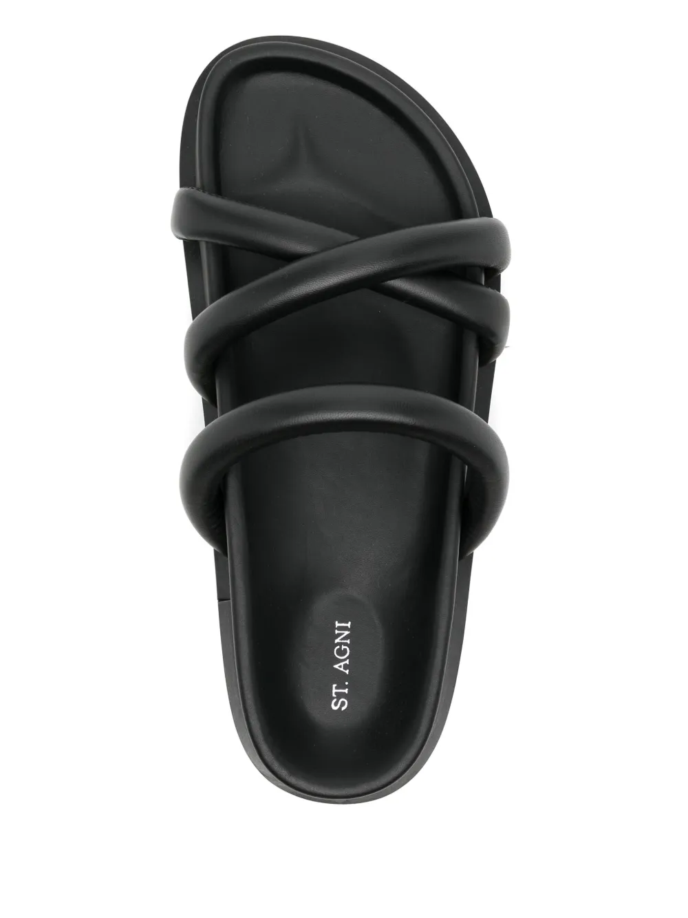 St. Agni Soft Cross Strap slippers Zwart