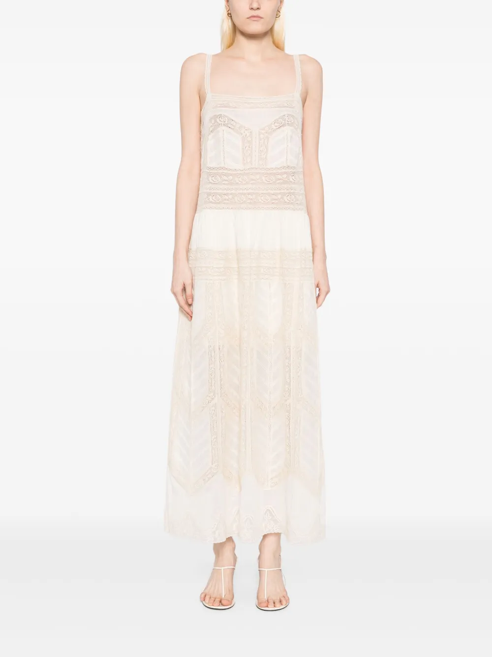 ZIMMERMANN Jurk met kant - Beige