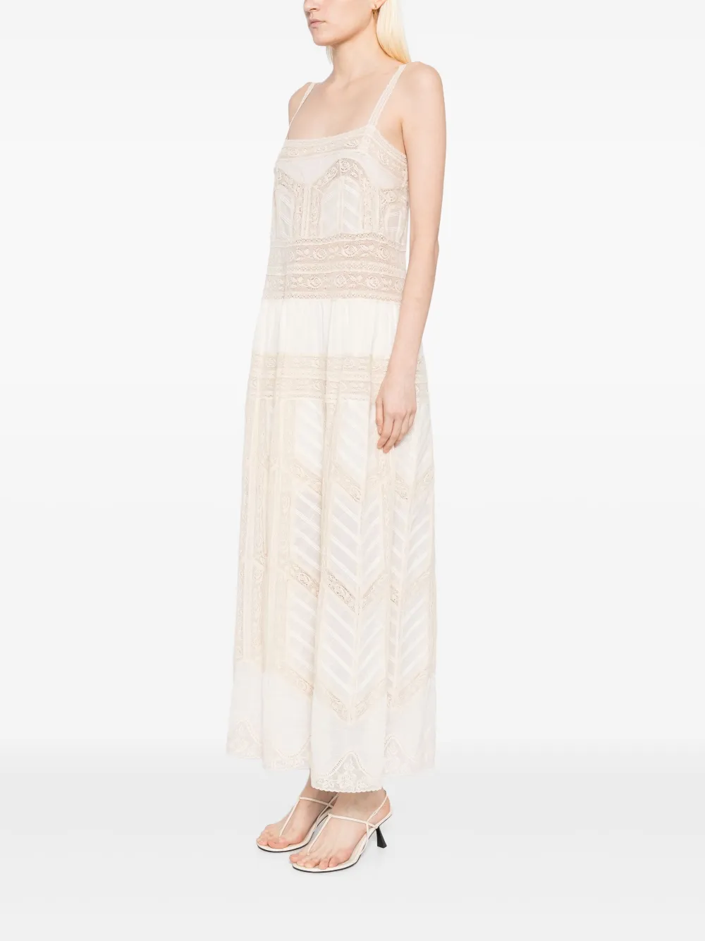 ZIMMERMANN Jurk met kant Beige