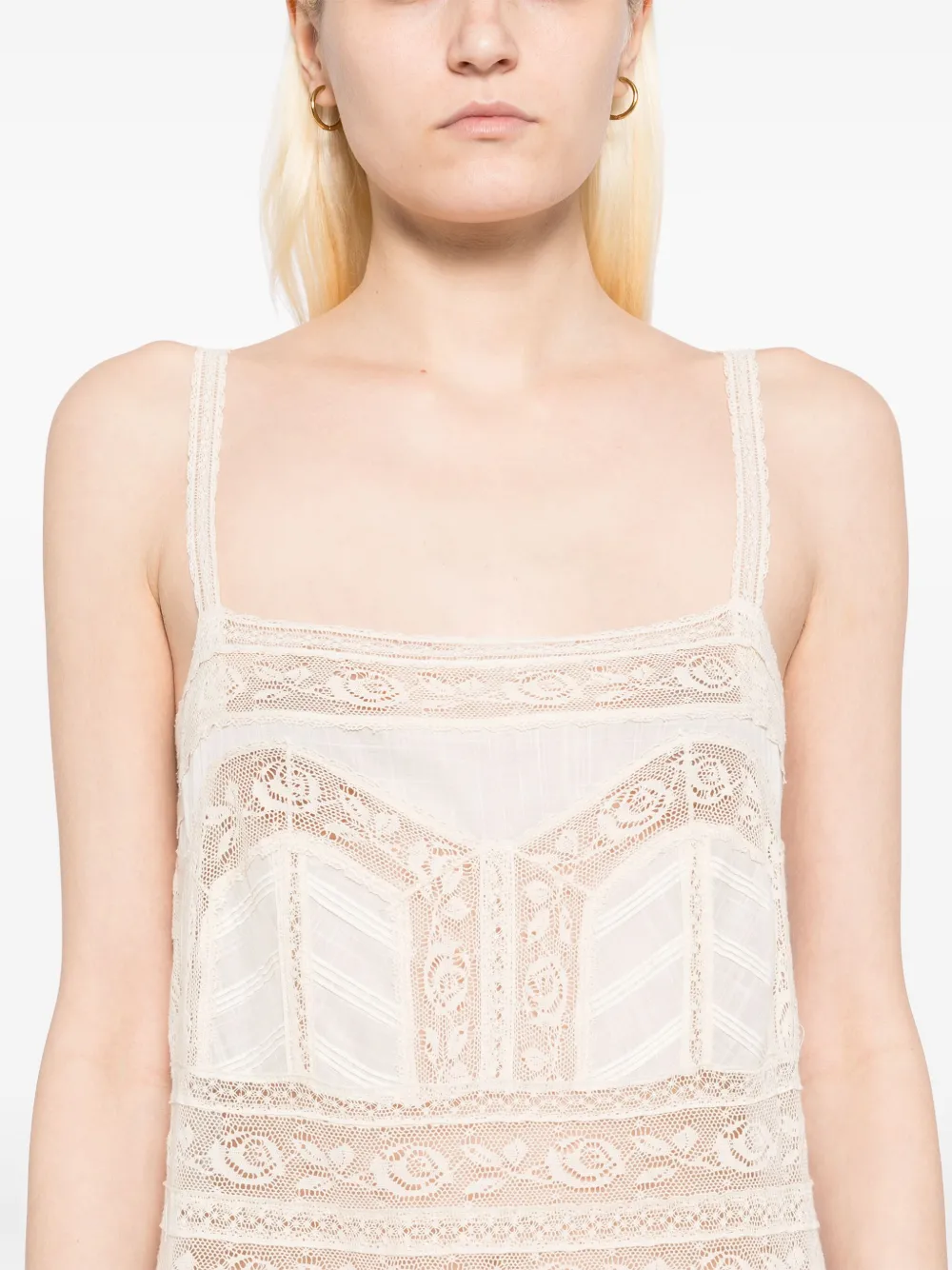 ZIMMERMANN Jurk met kant Beige