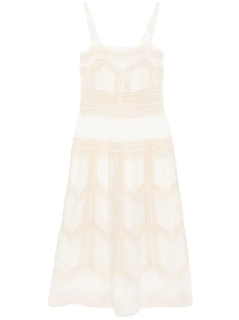 ZIMMERMANN slip dress con ribete de encaje
