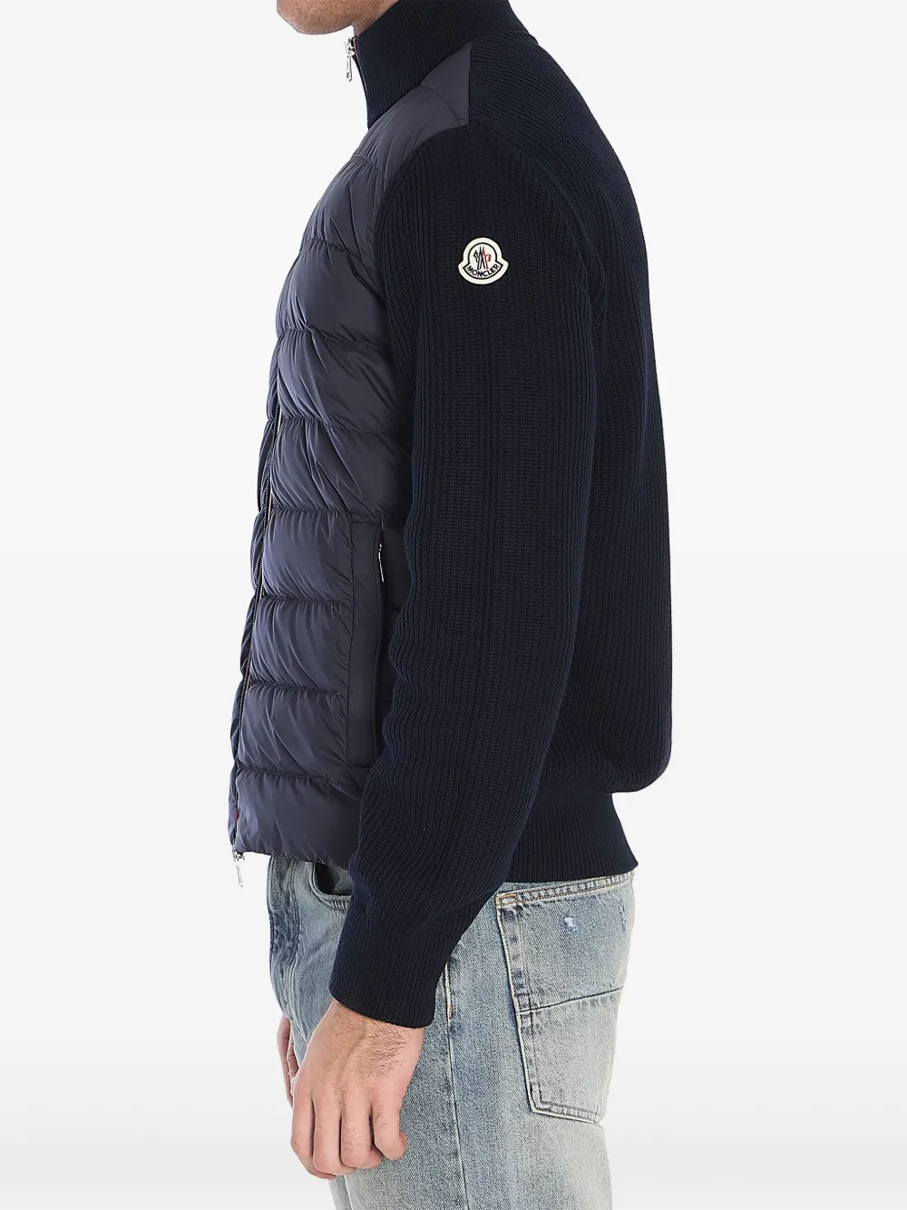 Moncler knit down jacket - Blauw