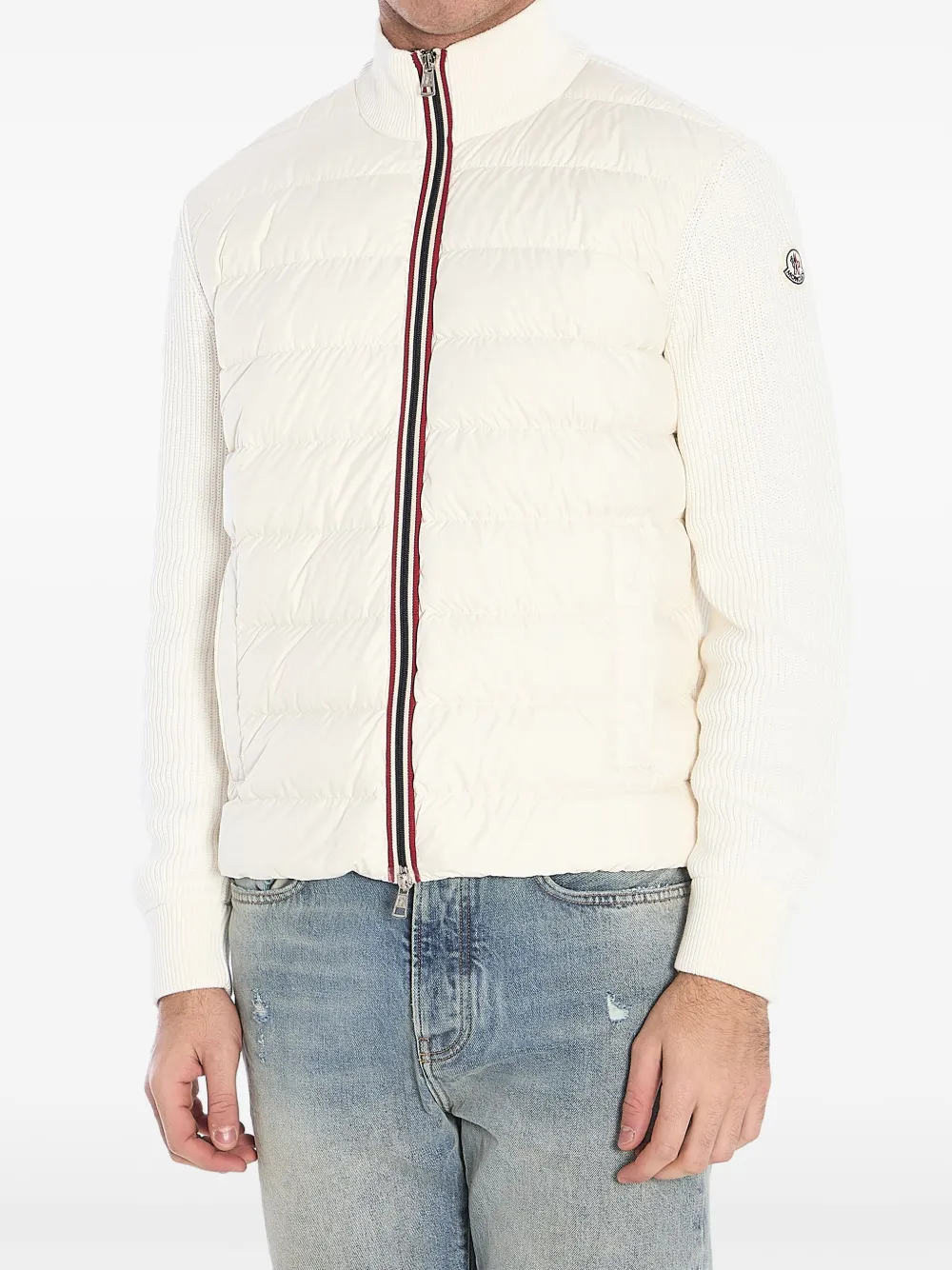 Moncler Gebreid donsjack - Wit