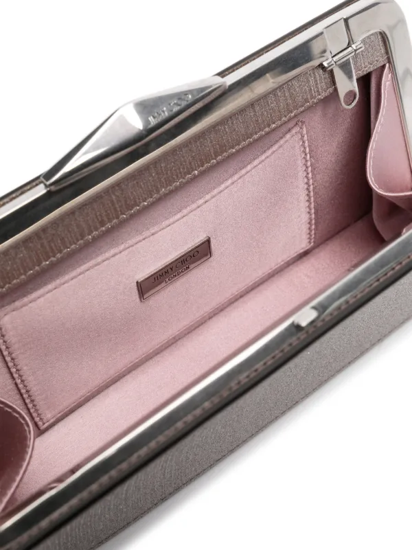 JIMMY CHOO ピンクシルバー クラッチバッグ