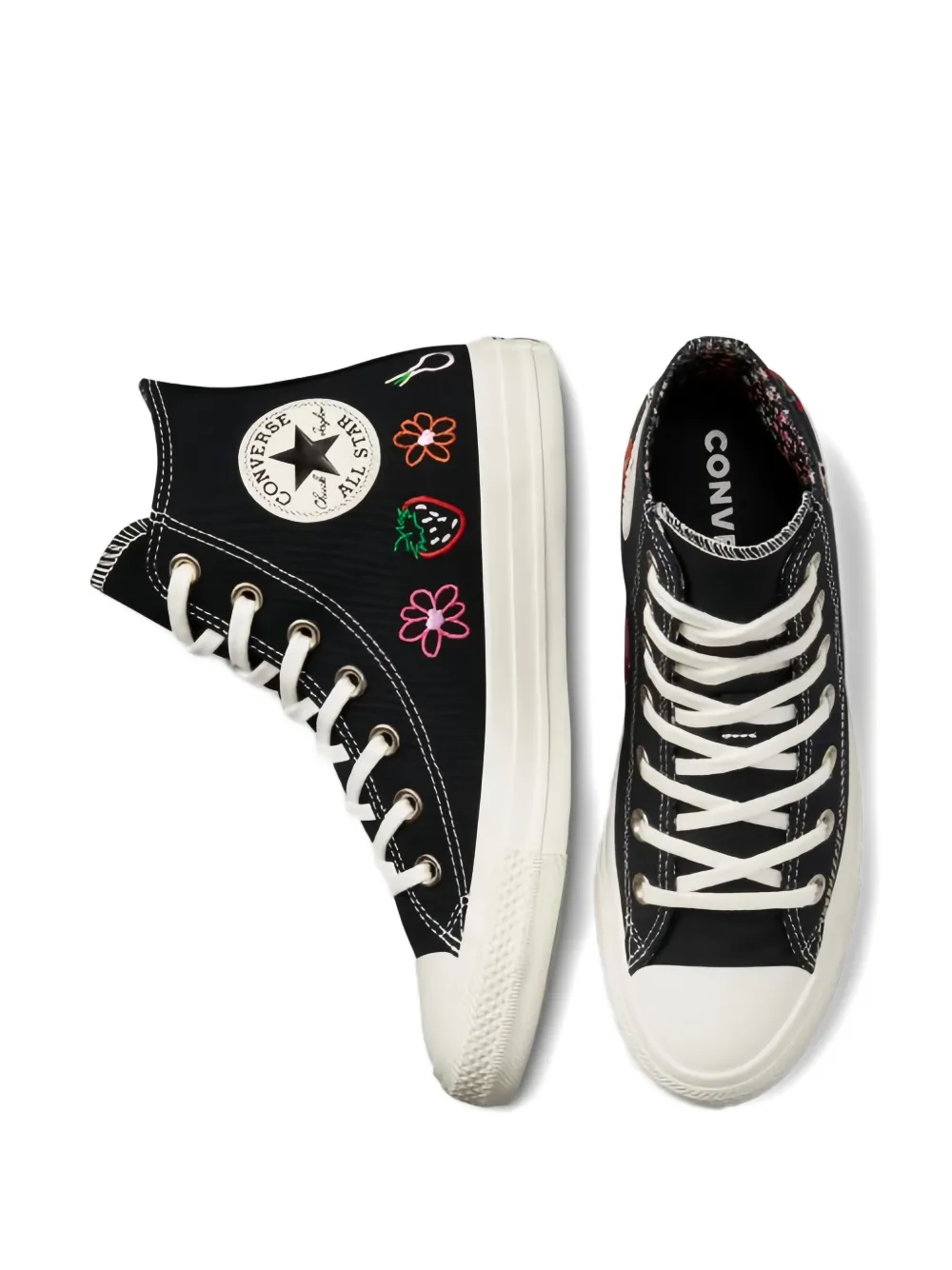 Converse Chuck Taylor All Star High "Festival Embroidered Fruits 
Florals" sneakers Black