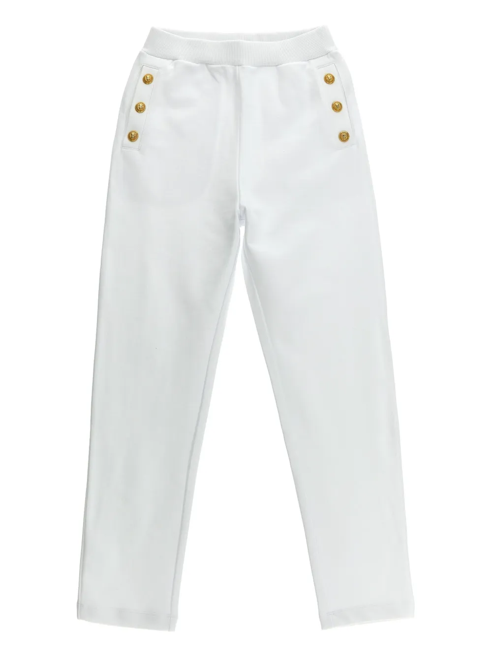 Balmain Kids Broek met reliëf-knoop Wit