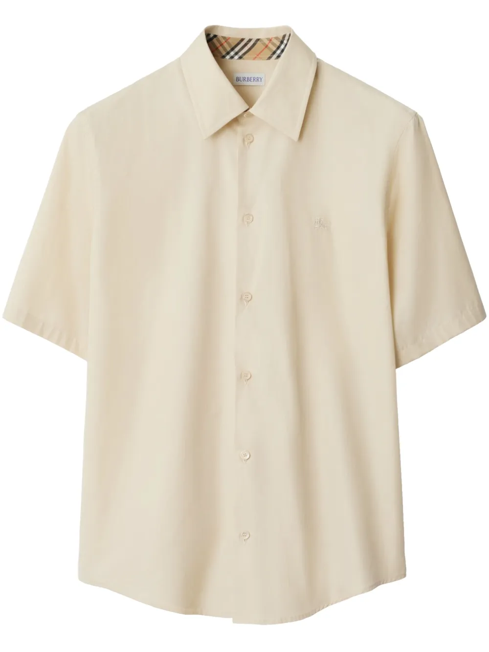 Burberry Overhemd met geborduurd logo Beige
