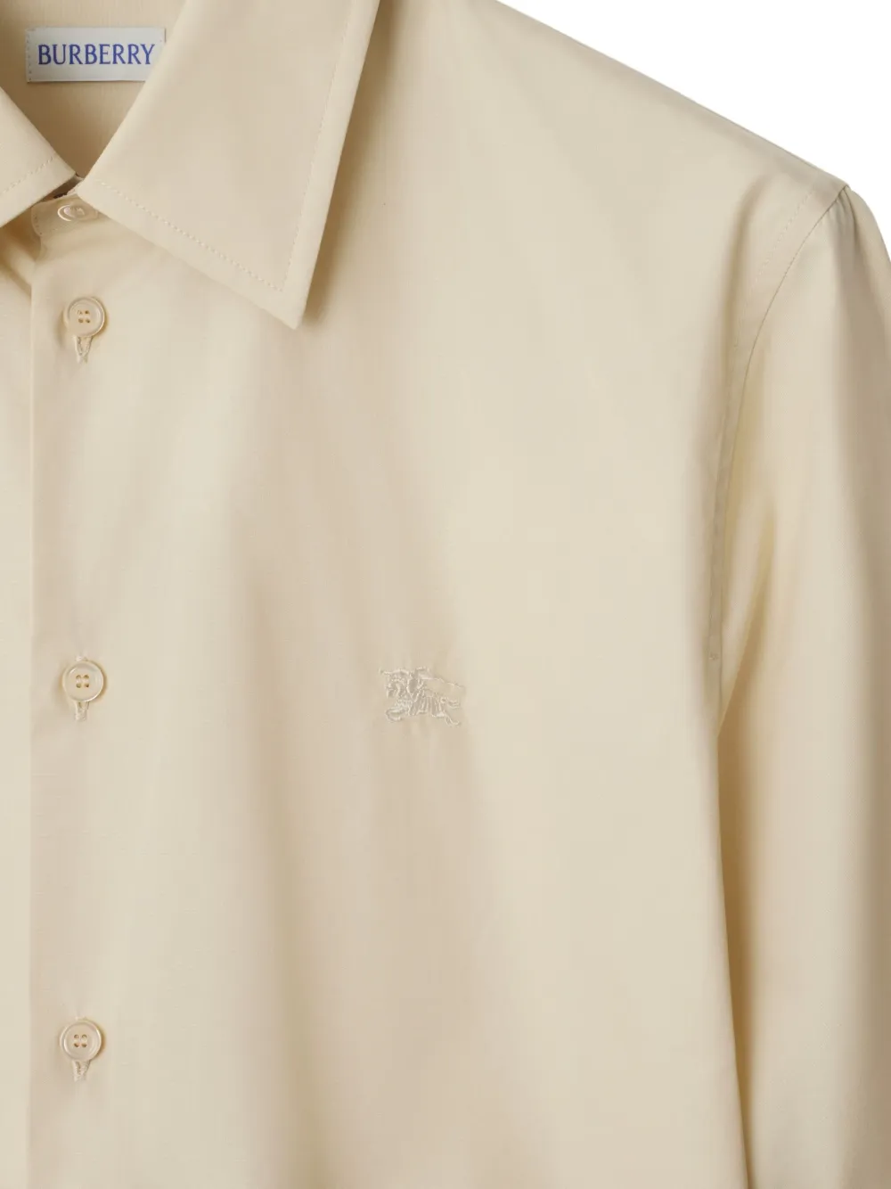 Burberry Overhemd met geborduurd logo Beige