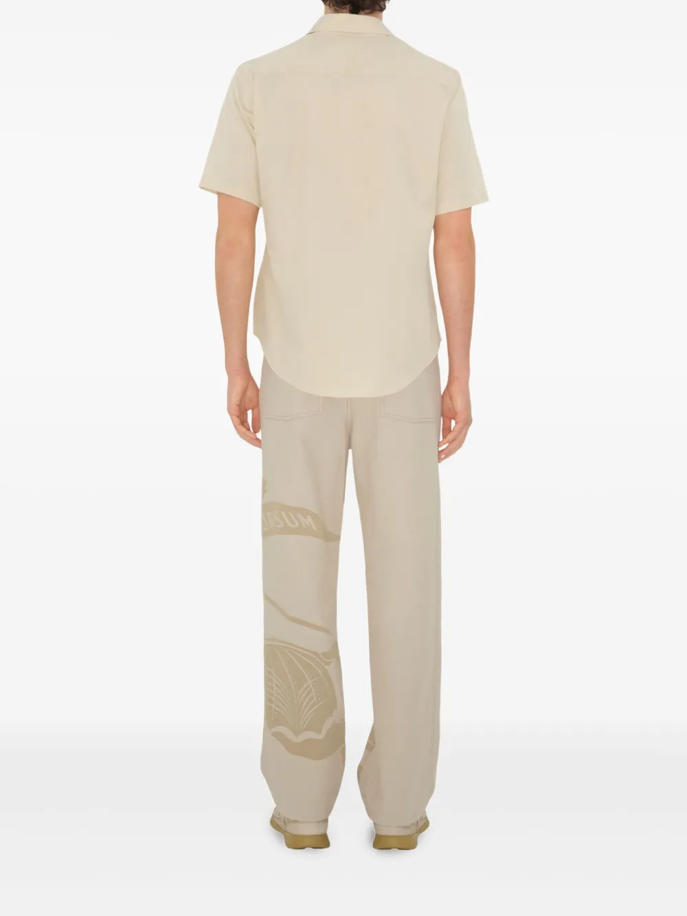 Burberry Overhemd met geborduurd logo Beige