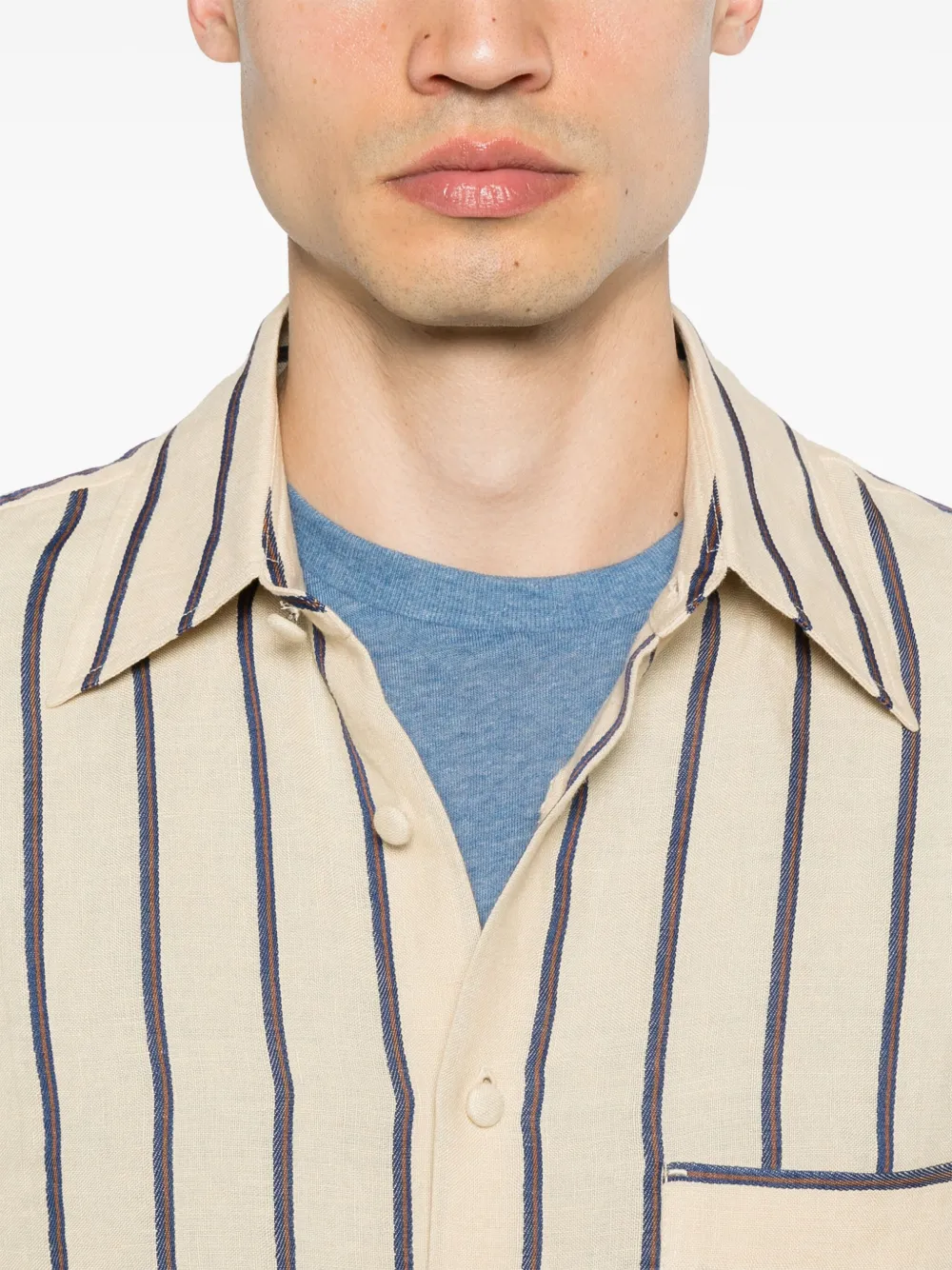 SANDRO Gestreept overhemd Beige